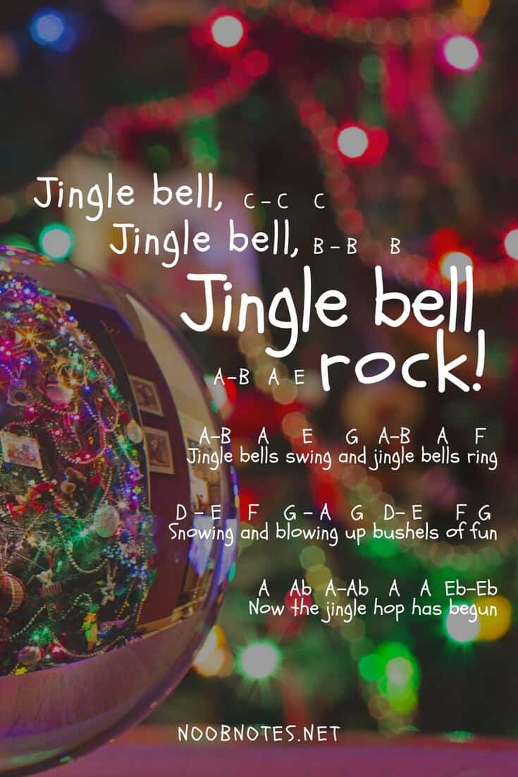 Jingle Bell Rock – Bobby Helms / Glee letter notes for beginners - music notes for newbies