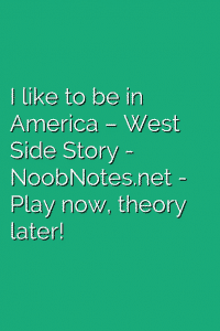 I like to be in America – West Side Story