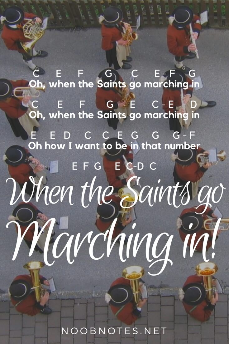 When The Saints Go Marching In Traditional Letter Notes For
