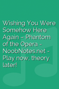 Wishing You Were Somehow Here Again – Phantom of the Opera