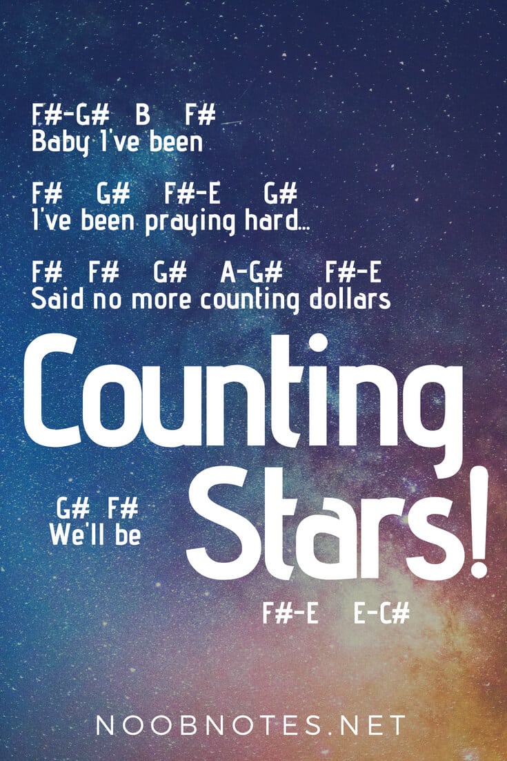 Counting Stars One Republic Letter Notes For Beginners Music Notes For Newbies