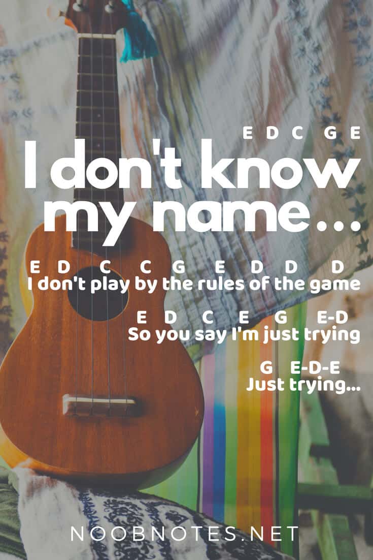 I Don T Know My Name Grace Vanderwaal Letter Notes For Beginners Music Notes For Newbies