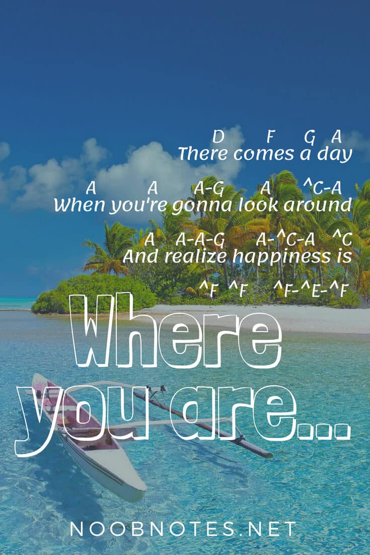 Where You Are Moana Disney Letter Notes For Beginners Music