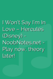 I Won’t Say I’m In Love – Hercules (Disney)