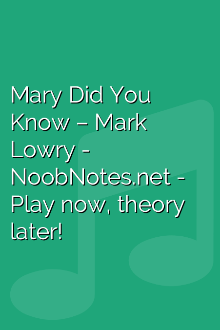 Mary Did You Know Mark Lowry Letter Notes For Beginners Music