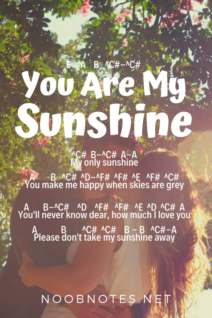 You Are My Sunshine Johnny Cash Letter Notes For Beginners