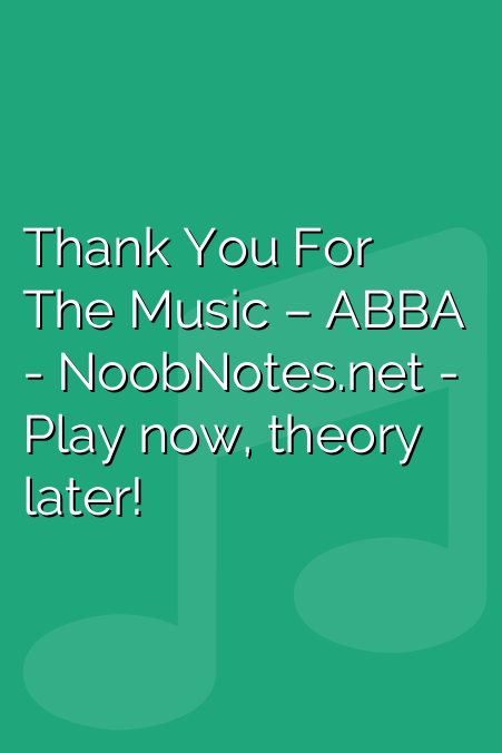 Thank You For The Music – ABBA