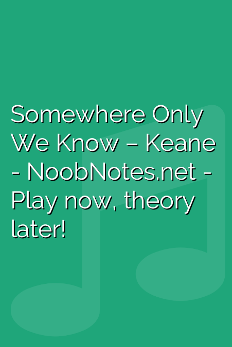 Somewhere Only We Know Keane Letter Notes For Beginners Music Notes For Newbies