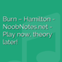 Burn - Hamilton